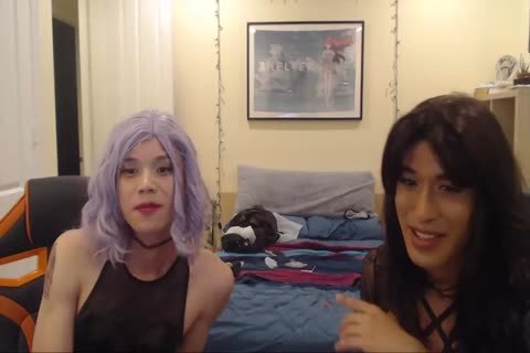 asian Crossdresser acquires banged On Chaturbate! #two