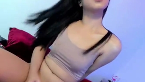 Calm stunning Ladyboy Jerking penis cam