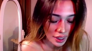Skinny asian ladyboy With monstrous melons Wanks On cam